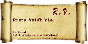 Rosta Valéria névjegykártya